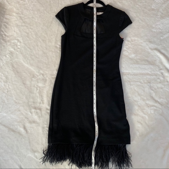 Trina Turk Sm Black Dress with Cutout and Feathers - Picture 3 of 8